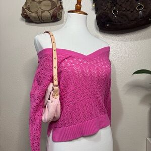 Hollister Vibrant Pink Off-Shoulder Sweater